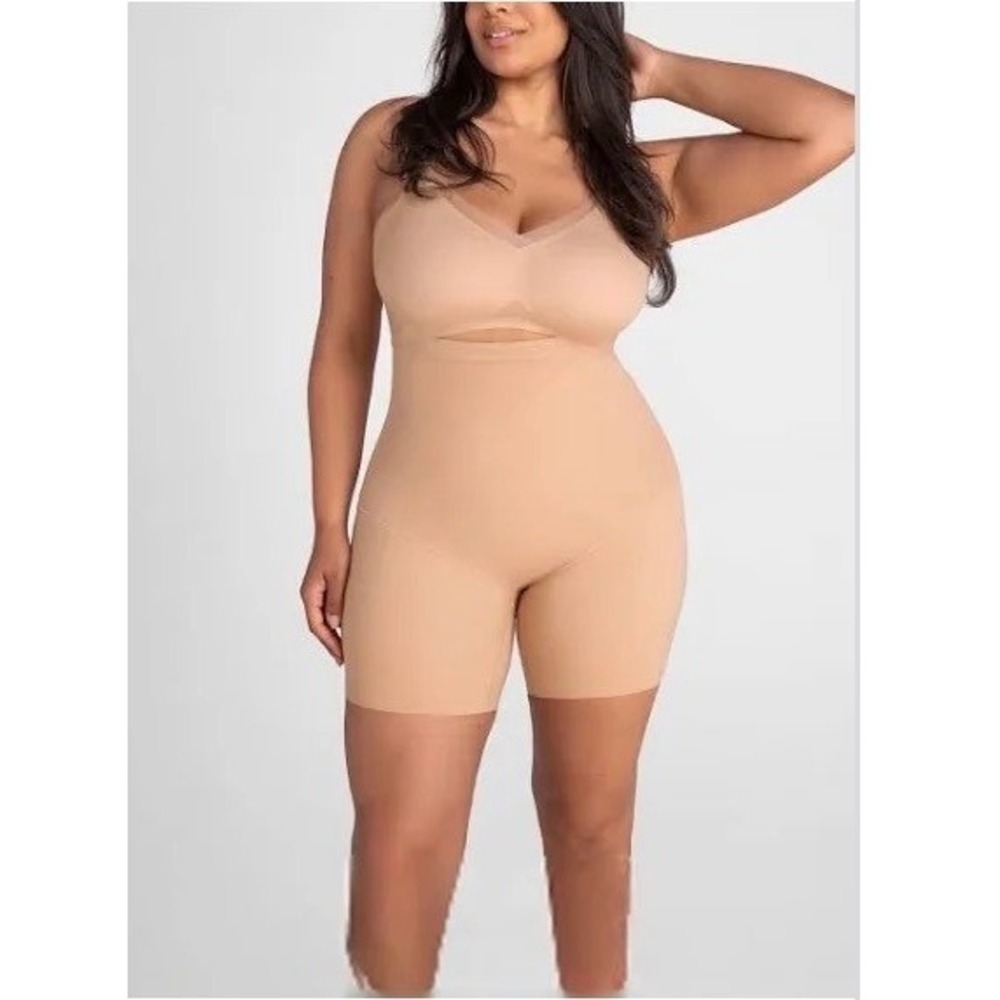 Honeylove SuperPower Girl Short Shapewear Sand High Waisted Size 1X HLSW06
